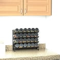 thumbnail image 3 of Spice Rack Organizer with 24 Spice Jars, 386 Spice Labels, Chalk Marker and Funnel Set for Cabinet, Countertop, Pantry, Cupboard or Door & Wall Mount -24 Jars, 11.8" W × 10.8" H, Black, 3 of 5