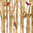 thumbnail image 2 of Studio W  26x26 White Modern Wood Framed Museum Art Print Titled - Red Bird Christmas II, 2 of 4
