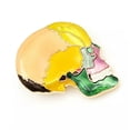 thumbnail image 2 of QQTDFG Colorful Enamel Map Skull Head Pendant Gold Tone Brooch Pin Party Jewelry Gift-default, 2 of 6