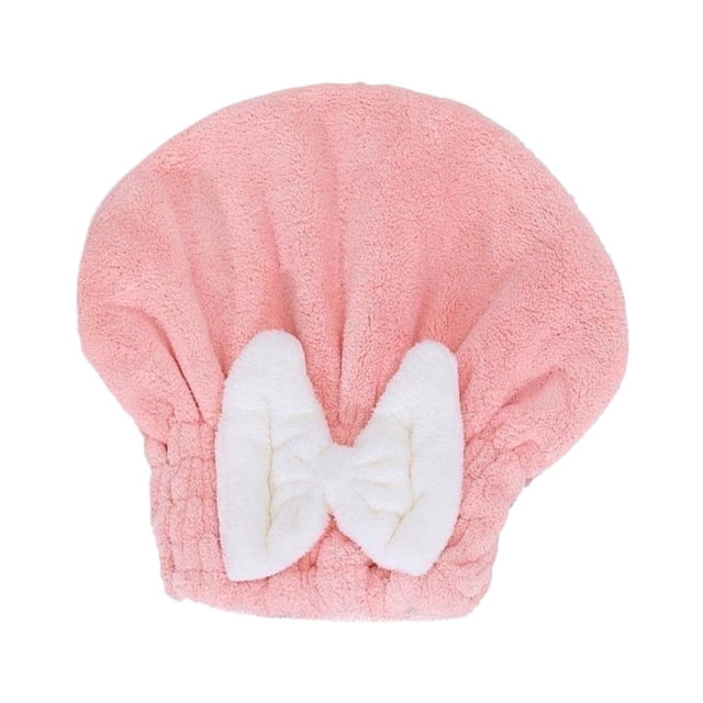Soft Hair Drying Cap Cute Bow Style Extra Absorbent Swimming Daily Dry Double Thick Layer Bath