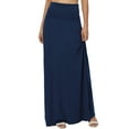 thumbnail image 1 of Jupe Longue Maxi Décontractée en Jersey Drapé Pliable pour Femmes P-3X, 1 of 7