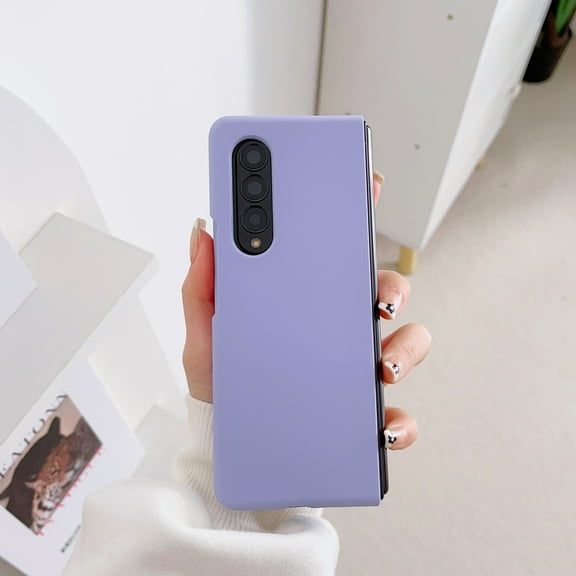Samsung Galaxy Z Fold 4 Case Liquid Silicone, Slim Fit Premium Soft Silicone and PC Shockproof Phone Cover, Upgraded Camera Protection and Microfiber Lining Phone Case,Purple