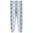 thumbnail image 7 of Wutalume Men's Drawstring Pocket Cuffed Casual Pants with Checkered Print, Designed for Home and Sleep Wear, Offering Comfort with Elastic Waist,Light Blue 3XL, 7 of 7