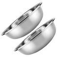 thumbnail image 1 of Raindrops 2Pcs Large Kitchen Basin for Fruit Mixing Silver Round Simple Design Home Use, 1 of 8