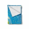 thumbnail image 2 of Space Soft Flannel Fleece Throw Blanket, Comic Ufo Alien in Outer Space with Stars Galaxy Journey Caricature Cartoon, Cozy Plush for Indoor and Outdoor Use, 60" x 80", Multicolor, by Ambesonne, 2 of 6