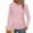 Pink, variant on Levmjia Women's Long Sleeve Crew Neck Shirts Pleated Hem Basic Casual Ruched Warm Slim Fit Tops Long Sleeve Comfy Daily Black,L