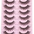 thumbnail image 6 of False Eyelashes Natural Look Clear Band Lashes Cat Eye Faux Mink Eyelashes 3D Volume Fake Lashes Wispy Strip Lashes Pack, 6 of 14