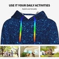 thumbnail image 4 of Haiem Sparkling Blue Glitter for Women's Fashion Hoodies & Sweatshirts with Kangaroo Pocket,Hooded Sweatshirt with Eye-catching Drawstrings-Large, 4 of 7