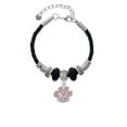 thumbnail image 2 of Delight Jewelry Silvertone Large Paw with Light Pink Crystals Grandmother Celtic Knot Leather Bead Bracelet, 7"+2" Extender, 2 of 4