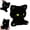 C, variant on SharkTRUE Plush Kitten Toy Soft Sleeping Cat Stuffed Animal with Embroidered Face, Cute Bedroom Decor & Comfort Companion for Kids, BlackWhite