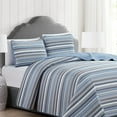 thumbnail image 4 of Market & Place Elise Reversible Lightweight Modern Striped Quilt Set, 4 of 5
