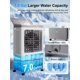 thumbnail image 4 of Uthfy Swamp Cooler 2800 Cfm Enfriador De Aire Evaporativo Con Tanque De Agua De 7 Galones Control Remoto Temporizador De 12 H 120 Oscilaciones Aire Acondicionado Portátil De 3 Velocidades Ventilador D, 4 of 5
