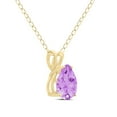 thumbnail image 2 of TimeLess Classics Pear Shape Amethyst Solitaire Pendant Necklace in 14K Yellow Gold - 8x6MM, 2 of 5