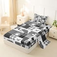 thumbnail image 2 of Erosebridal Animal Bears Deers Mallard Duck Twin Sheet Sets 3pcs For Teens Boys,Minimalist Plaid Grid Bedding,Black Grey, 2 of 5