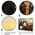 thumbnail image 3 of Designart "Glow Warm Castles Golden art painting" Architecture Floater Framed Wall Decor, 3 of 7