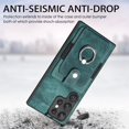 thumbnail image 4 of SaniMore Compatible with Samsung Galaxy S22 Ultra Case, Wallet Stand Elastic Credit Card Slot Magnetic Car Mount Ring Holder Premium PU Leather Protection Cover for Galaxy S22 Ultra 6.8-inch, Green, 4 of 9