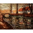 thumbnail image 2 of Ernest Lawson 24x20 Black Ornate Framed Double Matted Museum Art Print Titled: River Landscape (Early 20th Century), 2 of 5