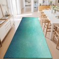 thumbnail image 4 of Aqua Teal Mosaic Washable Runner Rugs 2'x6', Minimalist Abstract Hexagonal Grid Soft Gradient Washable Runner Rug Non-Slip Sturdy Edge Binding Carpet for Bedside Hallway Runner Kitchen Galley, 4 of 9