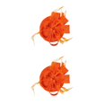 thumbnail image 1 of Guardurnaity Tocado para mujer con textura estable, artesanía de lino para eventos de carreras, tocado fino para bodas y fiestas en el jardín, Naranja 2Conjunto, 1 of 1