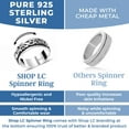 thumbnail image 2 of Spinner Ring for Women - Fidget Rings Spinning Anxiety Ring for Men - Wedding Band 925 Sterling Silver Platinum Plated Star Filigree Jewelry Stress Relief Size 10 Engagement Christmas Gifts, 2 of 8