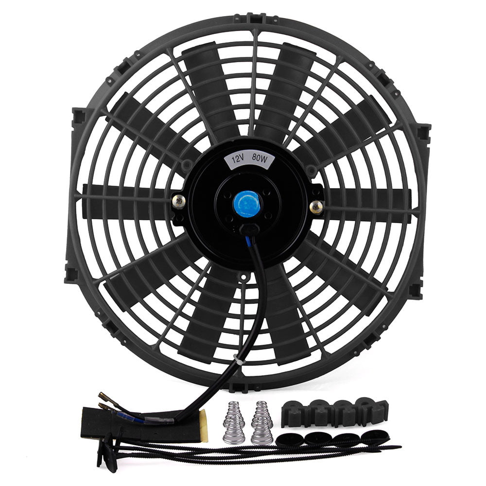 BEESCLOVER 12 12V Universal Car High Power Pull Racing Electric Radiator Engine Cooling Fan black 
