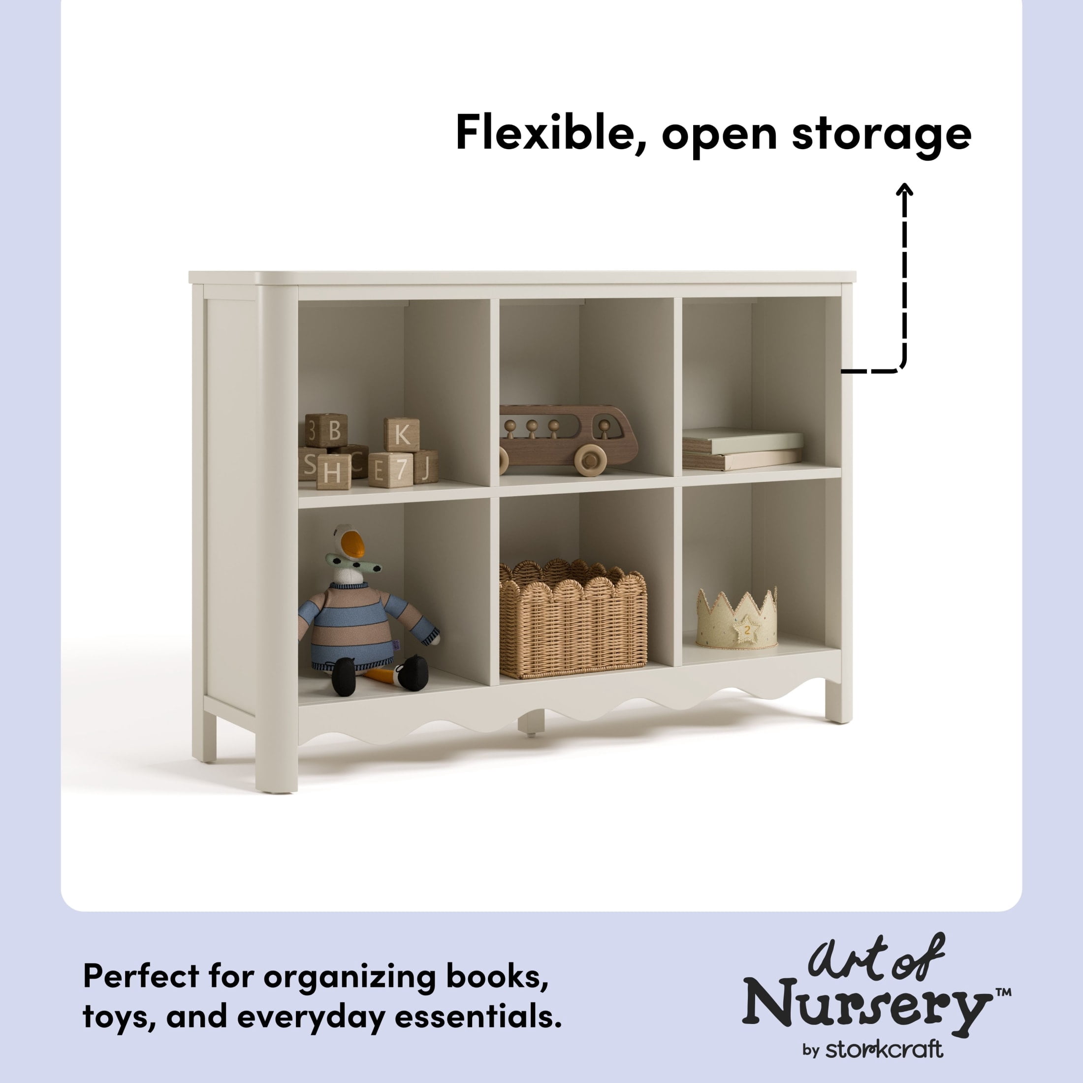 Art of Nursery by Storkcraft Casablanca 6 Cube Organizer Kids Bookcase - Frosted Oat