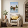 thumbnail image 4 of Canvas Wall Art, Coastal Nautical Christmas Framed Canvas Prints for Living Room Bedroom, Ocean Sailboat Xmas Trees Gallery Wrapped Wall Decor for Home Office, Gifts, 12"x16" Ship Next Day, 4 of 9