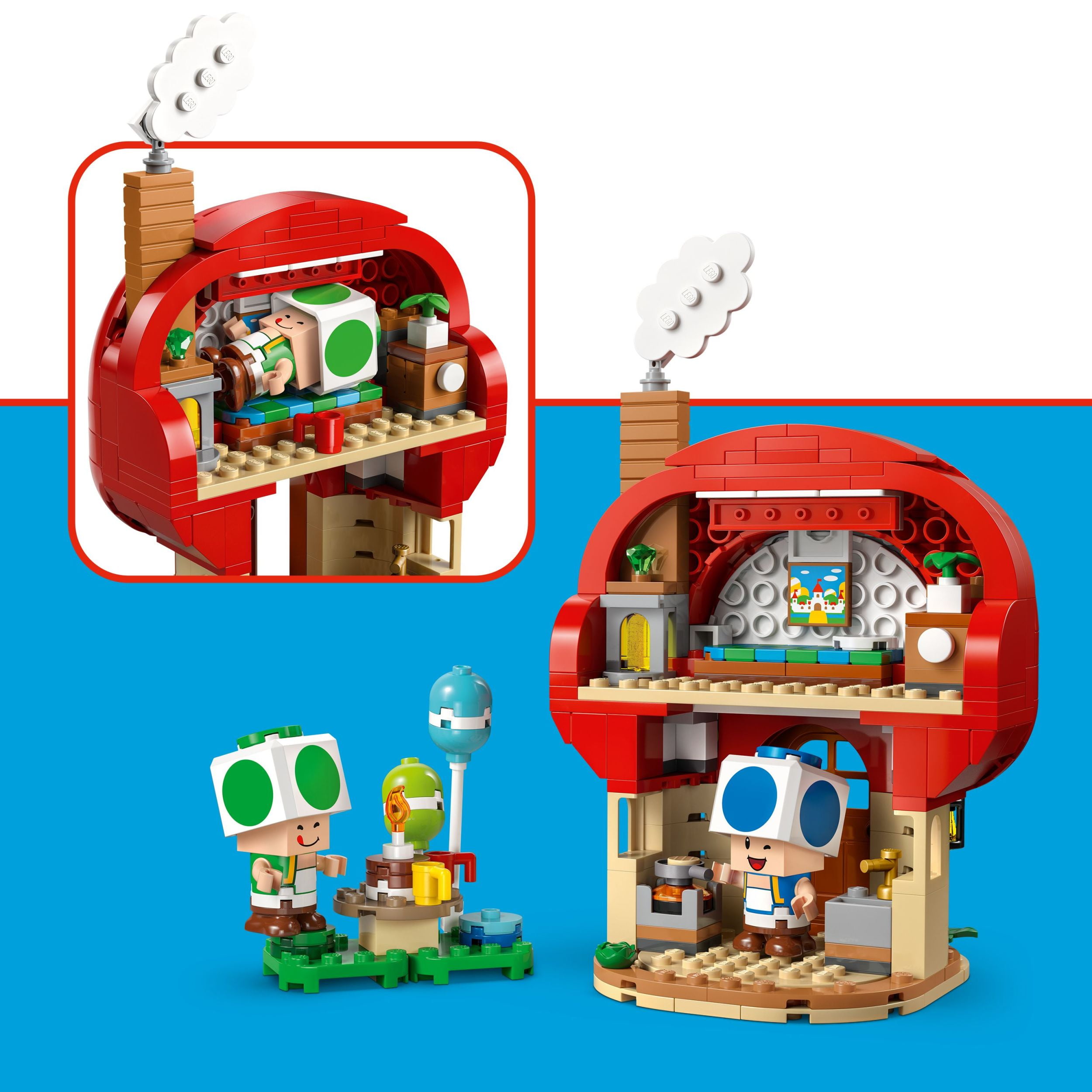 LEGO Super Mario Party at Toad’s House Building Toy - Pretend Play Set for Boys & Girls, Ages 7+ - Kids Building Blocks with Digital Action & 2 Toad Toy Figures - Gift Idea for Birthdays - 72041