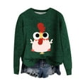 thumbnail image 2 of Green Hoodies for Women Cute Little Turkey Graphic Long Sleeve Knit Sweater Funny Novelty Thanksgiving Sweatshirt Fall Outfits for Women 2024, 2 of 4