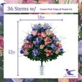 thumbnail image 2 of Sympathy Silks Artificial Cemetery Flowers 2 Cream Pink Tulips/Purple Iris Bouquets with Vases & Saddle, 2 of 8