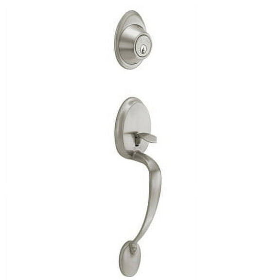 Schlage Dexter JH58BAR619 Barcelona 2 Pieces, Handle And Deadbolt With Keys, Exterior Only, Satin Nickel