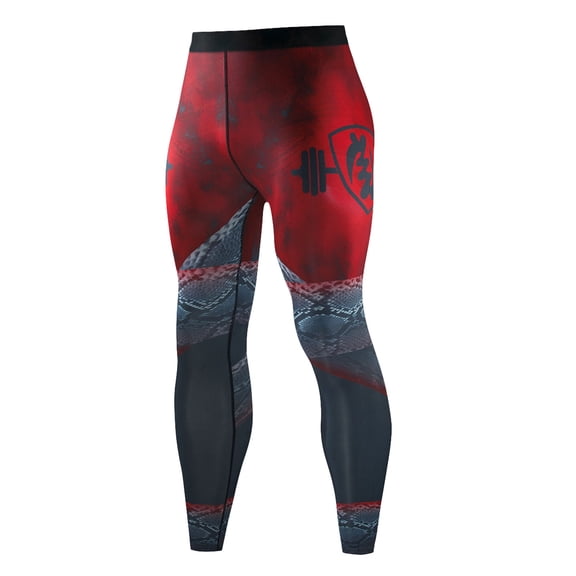 IWRICH Men's Gym Compression Pants Running Tights Yoga Leggings for Athletic Workout 02-Red XL