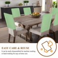 thumbnail image 3 of Green Chair Back Cover for Dining Room Set of 8, Minimalist Solid Color Modern Abstract Removable Kitchen Chair Slipcovers, Washable Seat Protector for Restaurant Party Banquet Wedding Décor, 3 of 9