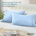 thumbnail image 2 of Light Blue Egyptian Cotton Pillow Cases, 100% Egyptian Cotton, Standard/Queen Size 20x30 inch, Soft & Cooling, Hypoallergenic, Set of 2 Solid Pattern with Envelope Closure, 2 of 5