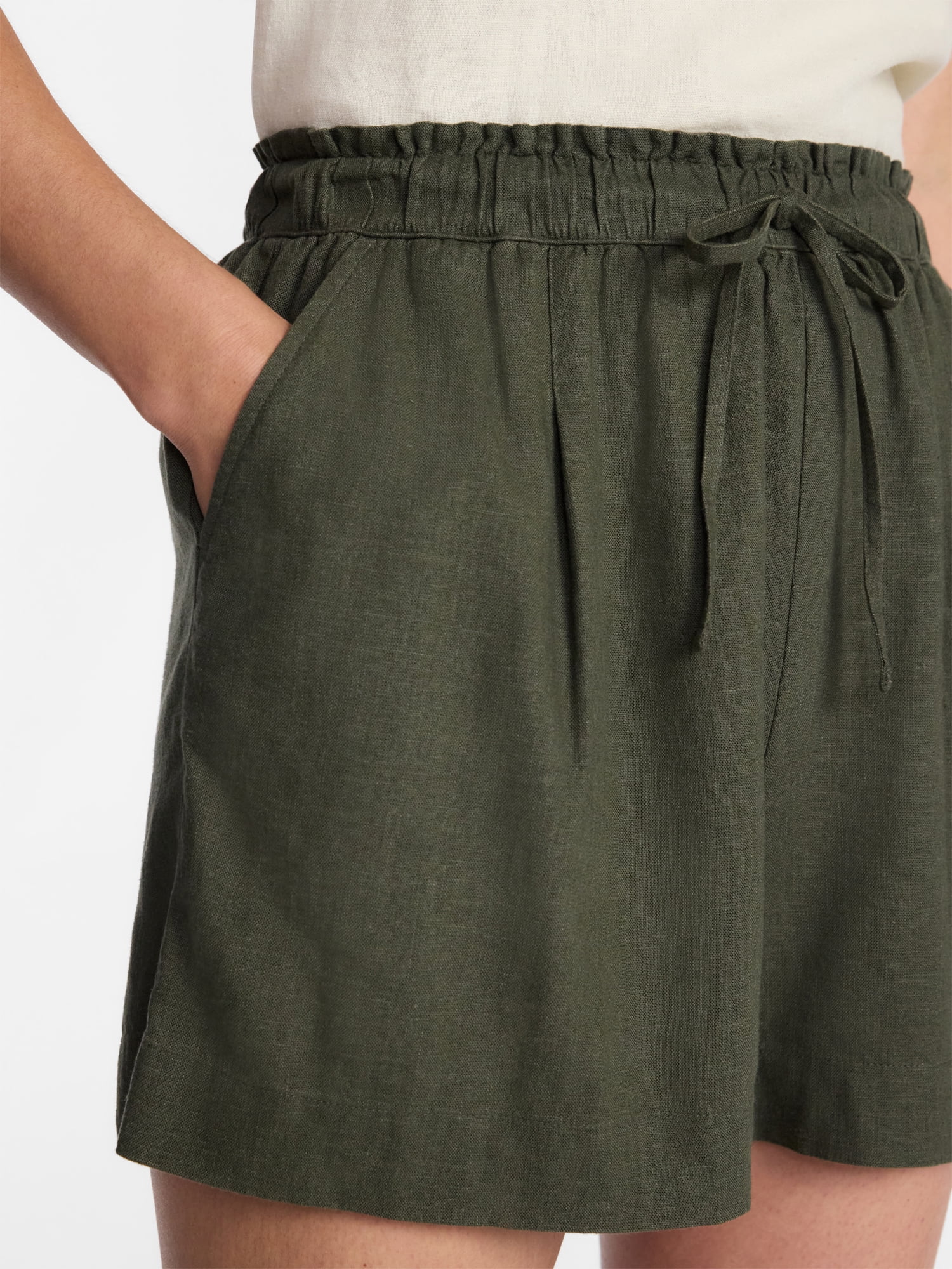 Time and Tru Women's Linen Blend Shorts, Sizes XS-XXXL