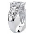 thumbnail image 2 of PalmBeach Jewelry 4.95 TCW Emerald-Cut Cubic Zirconia Engagement Anniversary Ring in Platinum-plated Sterling Silver, 2 of 6