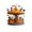 D, variant on Halloween Carousel Ornament, 20cm 2D Acrylic Figurine With Conical Striped Roof, Skeleton Clock Faces, Hanging Jack-O'-Lanterns, Black Cats, Bats And Ghost For Home Desk Shelf Tabletop Display