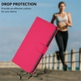 thumbnail image 7 of Wallet Case Compatible for iPhone 16 Plus, PU Leather Magnetic Closure Protective Flip Folio Case with 3 Card Holder and Wrist Strap Cover Women Men,Rose Red,For iPhone 16 Plus, 7 of 7