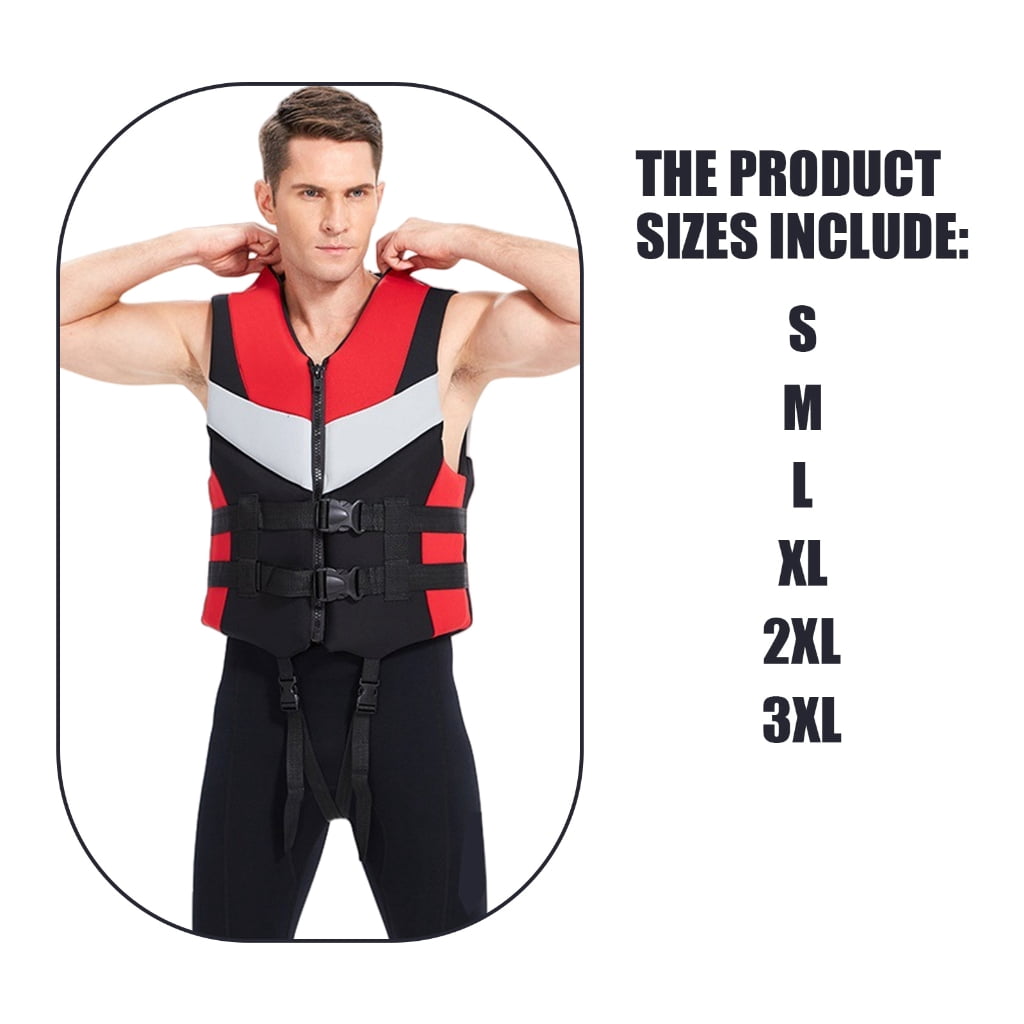 Adults Life Vest Boats Clothing Fishing Vest Buoyancy Jackets Swim Trainer Jackets for Water Sports, Surfing, Boating