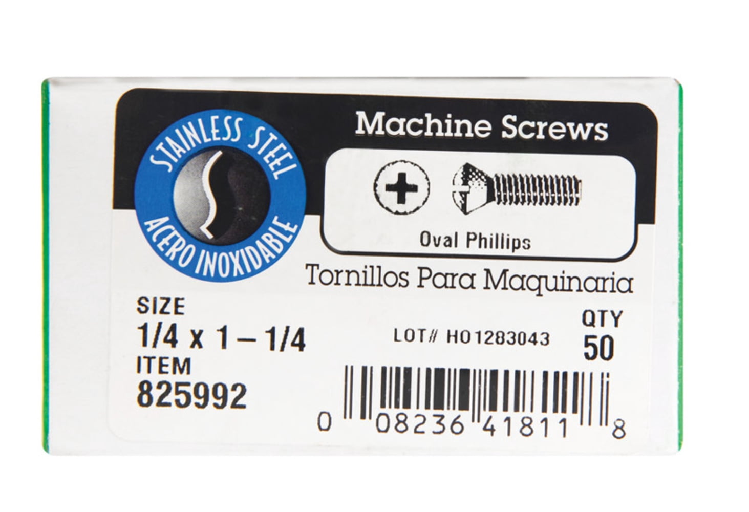 Hillman 825992 0.25-20 x 1.25 in. Phillips Head Stainless Steel Machine Screw