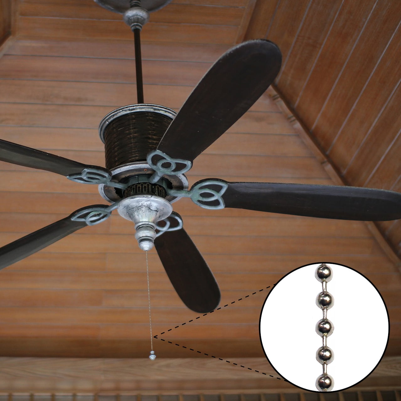 Lamp Decorative 3ft Fan Pull Chain Set Home Ornaments Long Crystal Light Pull Chain #6 3.2mm ball size