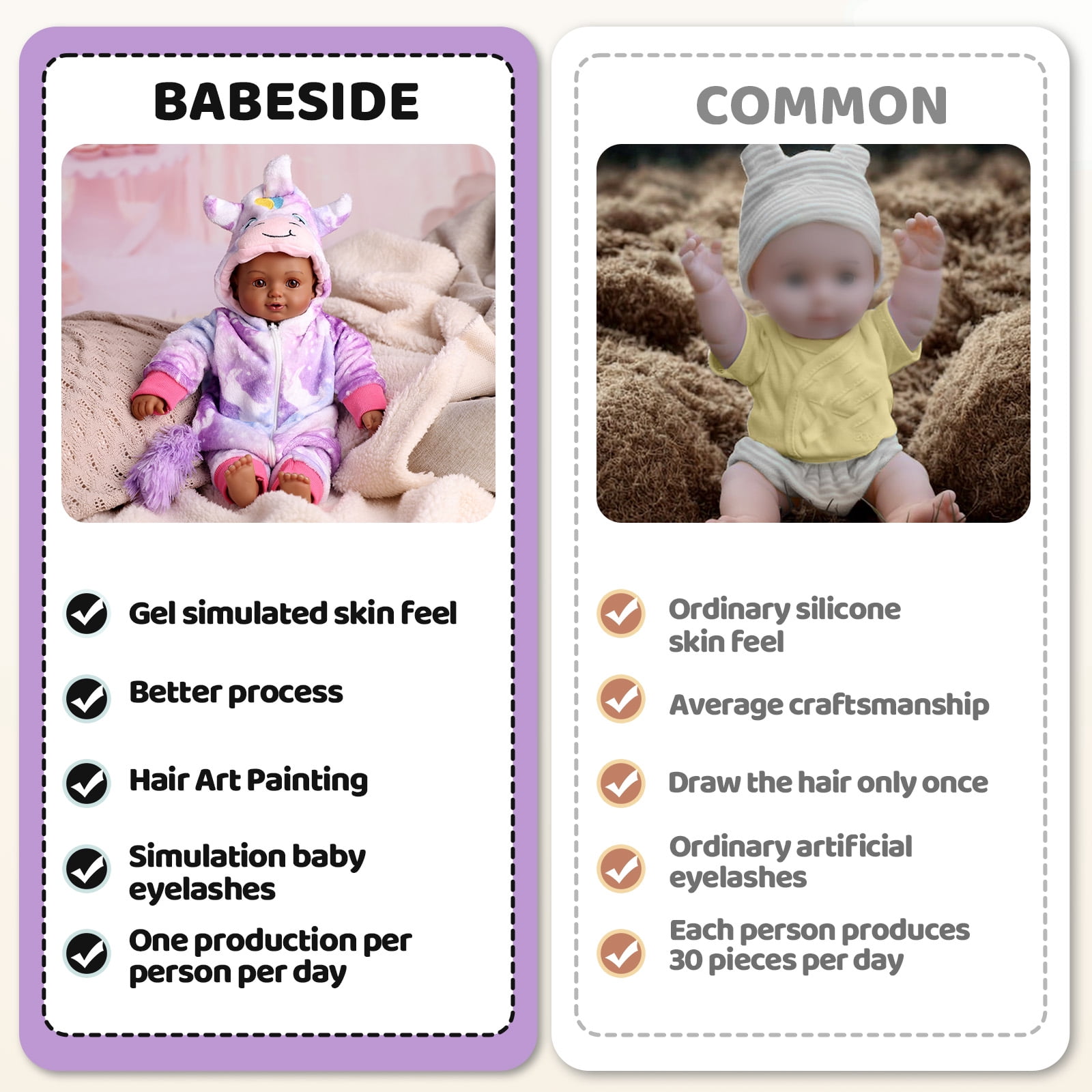 BABESIDE Black Baby Dolls, 17 Inch Cute Soft Body Baby Doll Real Life Baby Dolls with Accessories for 3+ Year Old Girls Gifts, Pretend Play, Collection