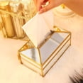thumbnail image 5 of Quaqdae Luxury European Style Practical Mirror Glass Tissue Box Waterproof Paper Towel Holder Dressing Table Tray Home Decor - M, 5 of 7