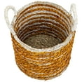 thumbnail image 5 of Northlight Set of 4 Striped Woven Seagrass Round Baskets with Handles 13.5", 5 of 6