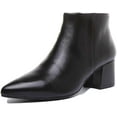 thumbnail image 6 of Vagabond Mya Women's Block Heel Side Zip Ankle Boot With Pointed Toe In Black Size 6, 6 of 6