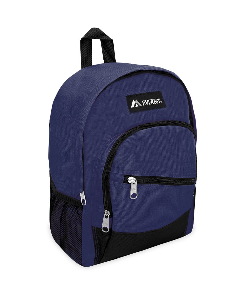Everest Unisex Slant Pocket 13" Backpack Navy Blue Black - image 2 of 4