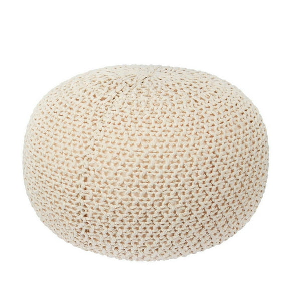 Pouf de Sol Moderne en Tricot Repose-Pieds Ronds, Pouf Rond Pouf Pouf Pouf