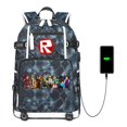 thumbnail image 2 of Mochila escolar de gran capacidad para hombre y mujer, bolsa de viaje para ordenador portátil, interfaz de carga de auriculares, impermeable, 2 of 4