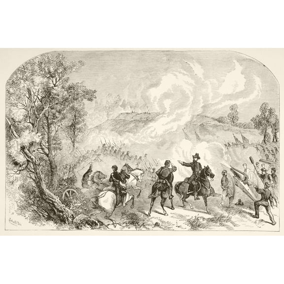 Posterazzi DPI1872466LARGE The Battle of Gettysburg, July 1 to 3, 1863 From A 19th Century Illustration Poster Print, 36 x 22 - Large