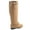 Taupe, variant on Coco-1 Women's Back Zipper Military Low Flat Heel Buckle Riding Knee High Boot